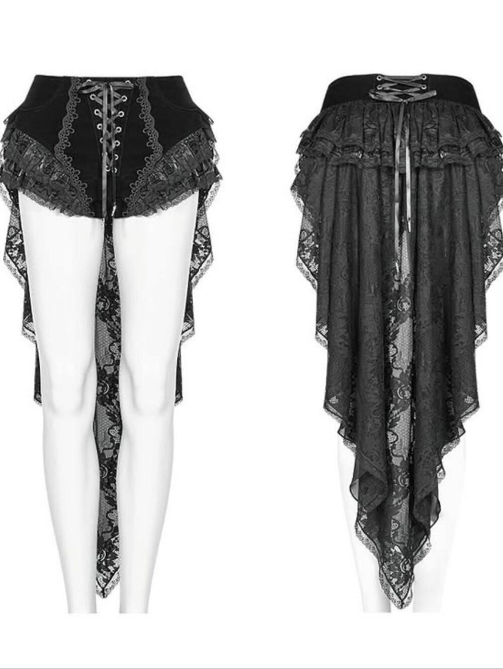 NEW WITH TAGS - Punk Rave WK-354 swallowtail velvet lace mesh shorts XL fits M/L